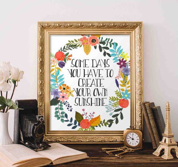 floral office decor typography inspirational wall decor quote printable Today is a good day for a good day Motivational Wall Art