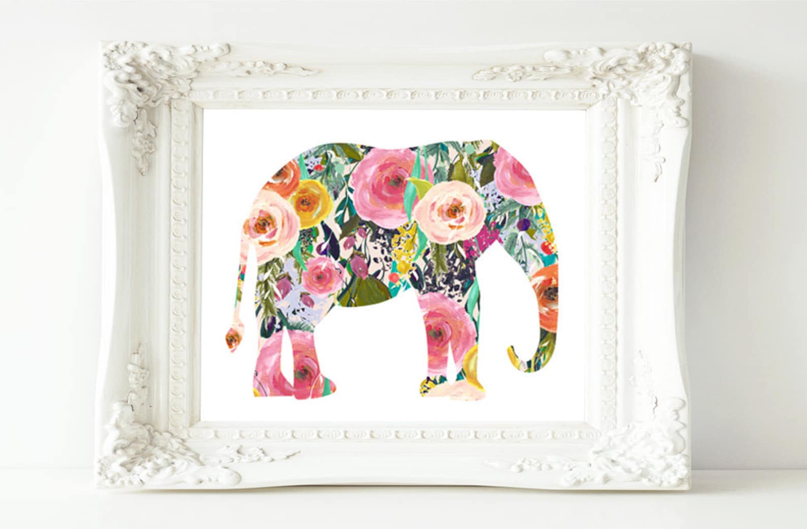 Printable Wall Art Elephant printable art Baby Girl Nursery | Etsy