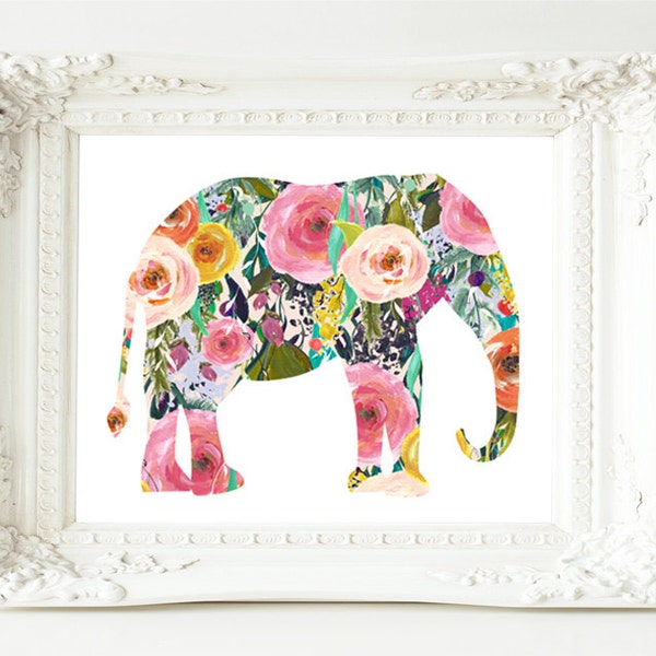 Printable Wall Art Elephant printable art Baby Girl Nursery decor Nursery art Boho nursery Elephant Nursery Print boho best selling items