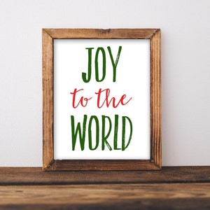 Joy to the World Printable Christmas Printable Art Christmas Wall Art ...