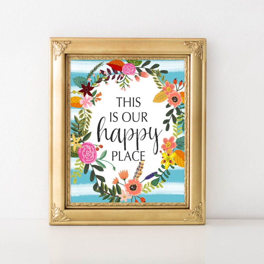 Printable Art This is Our Happy Place quote print home decor Etsy