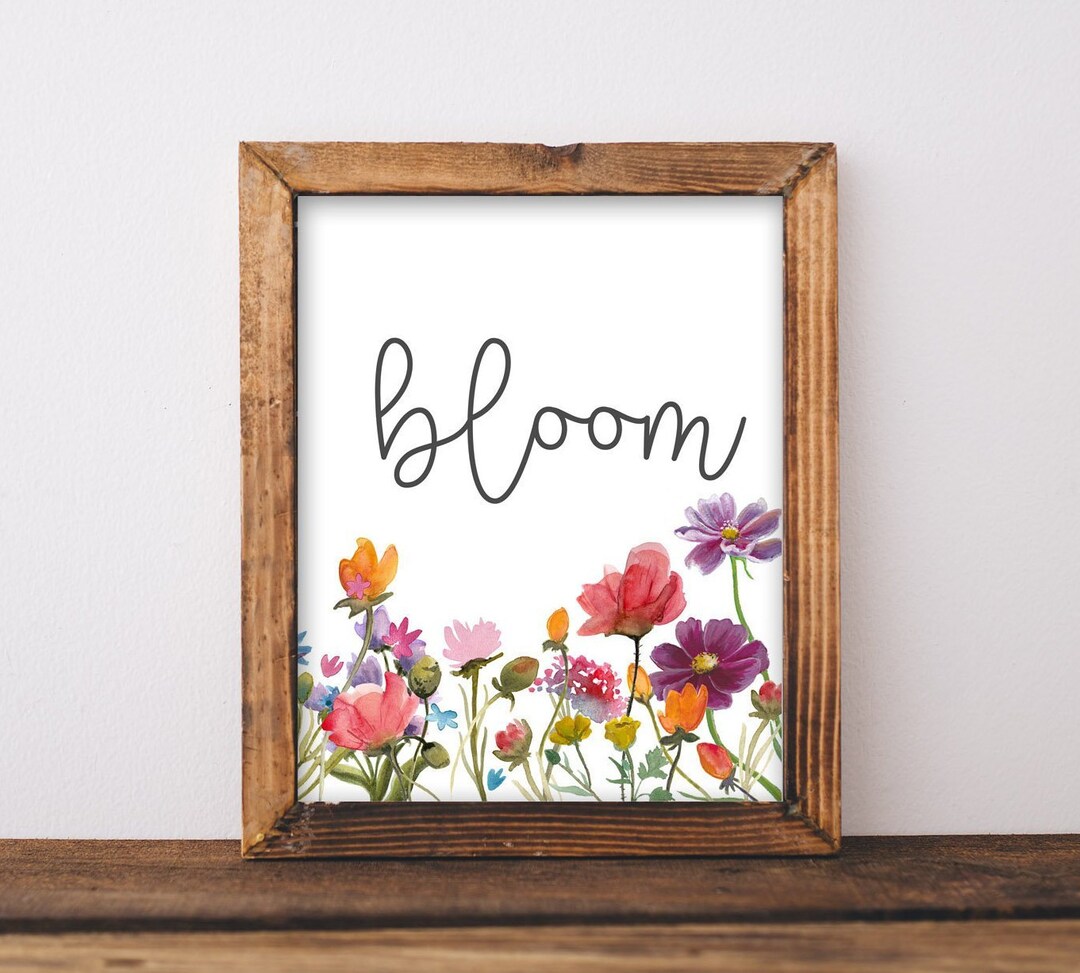 Printable Art, Bloom, Playroom Sign, Classroom Decor, Baby Girl Nursery ...