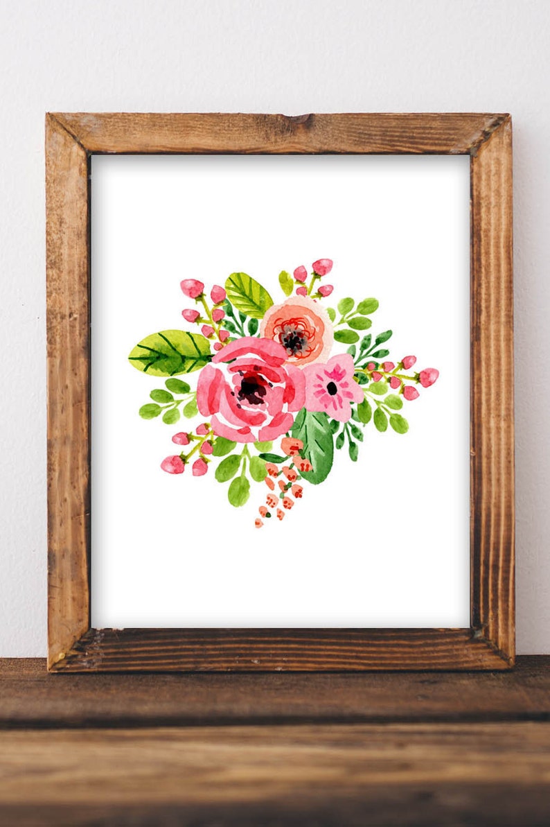 Floral Printable Art Floral Bouquet Wall Art Nursery Decor | Etsy