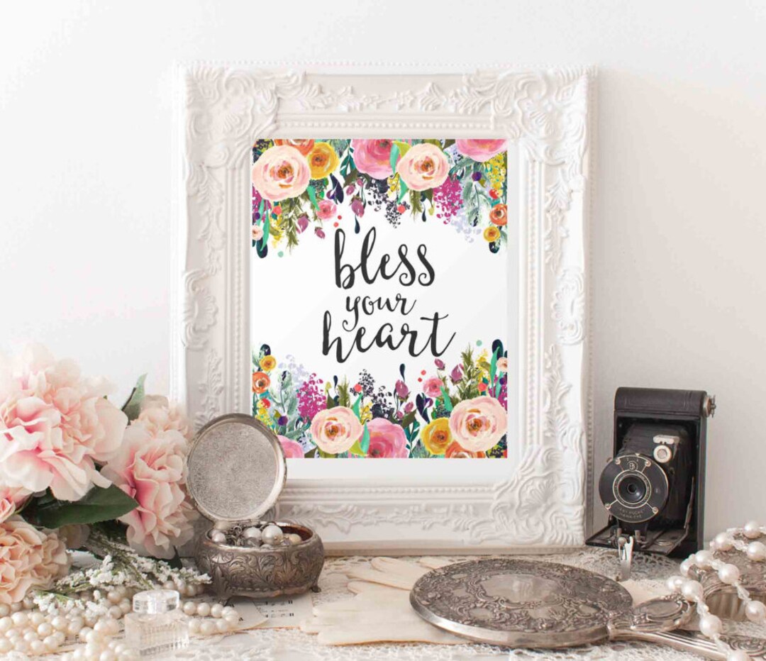 Printable Wall Art 8x10, Bless Your Heart Quote, Home Decor Printable ...
