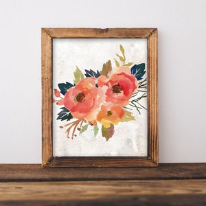Fall Printable Art Fall Art Floral Art Fall Print Happy Thanksgiving Happy Fall Give Thanks Art Fall bouquet Fall floral fall poster autumn