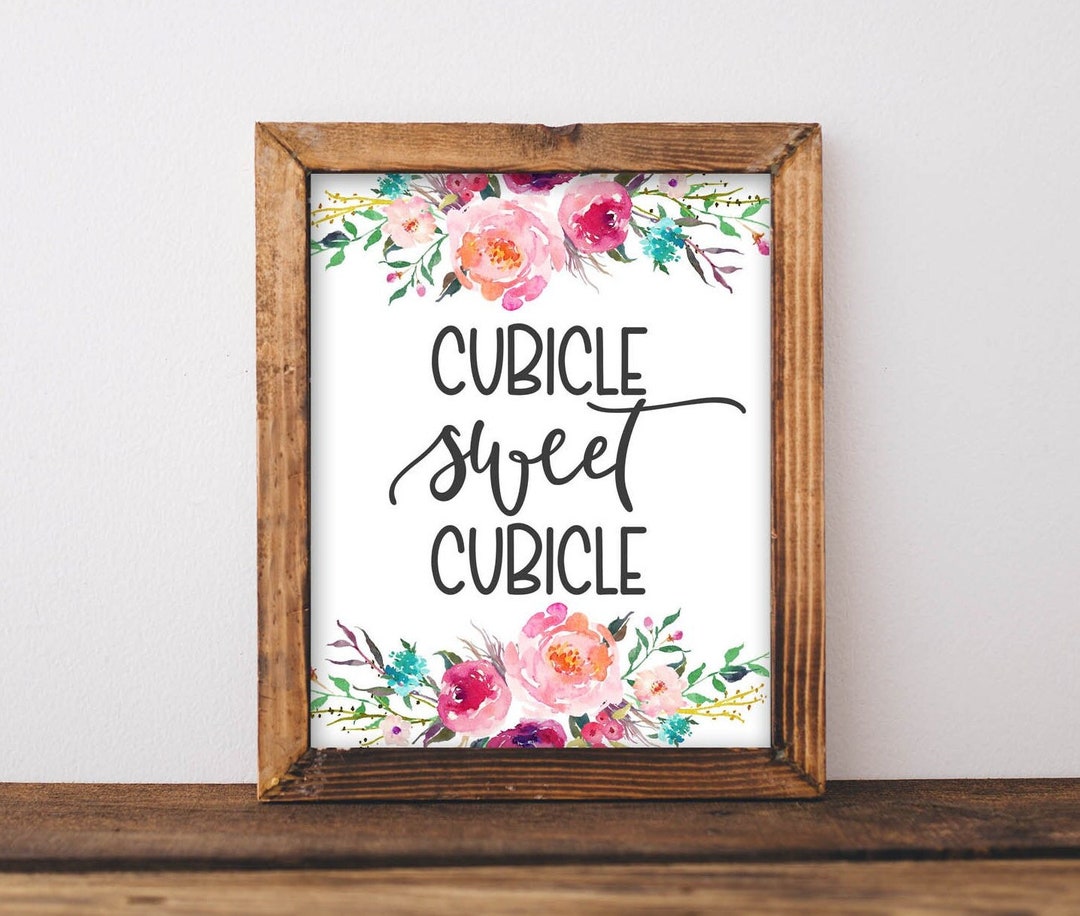 Cubicle Printable Art, Cubicle Sweet Cubicle Printable Wall Art, Office ...