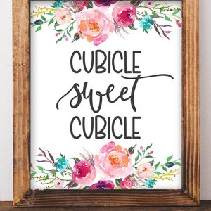 Cubicle Printable Art, Cubicle Sweet Cubicle Printable Wall Art, Office ...