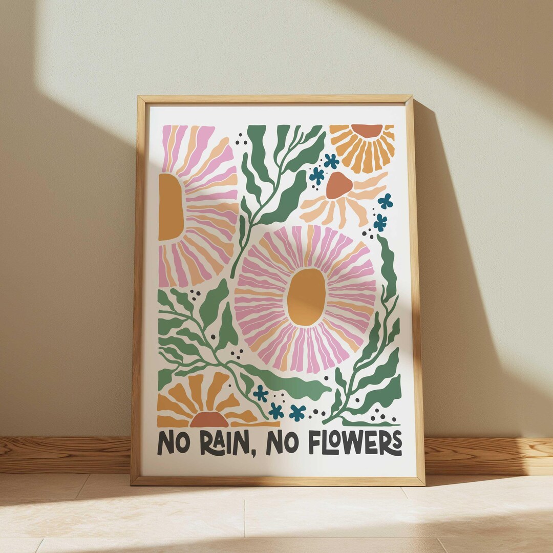 Floral Inspirational Quote Print: Modern Boho Wall Art (digital ...