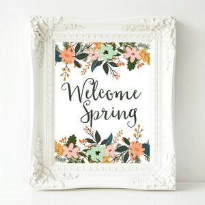 Spring Printable Wall Art, Welcome Spring printable art, Spring decor, Easter art, Spring wall decor, Easter poster, gallery wall