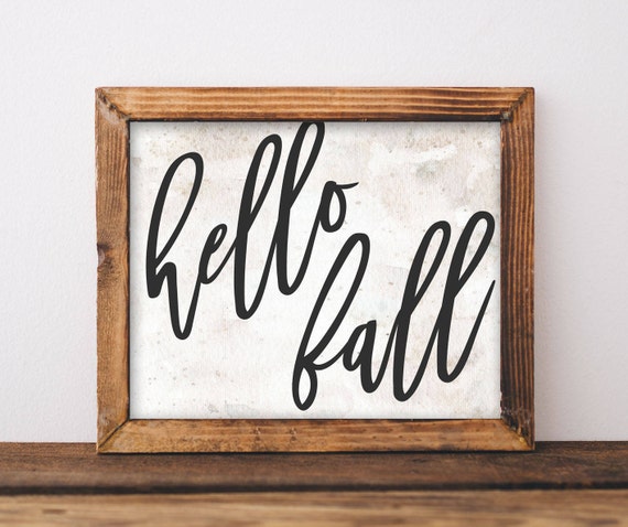 Hello Fall Printable Art: Thanksgiving Wall Decor (8x10, Digital Download, Horizontal)