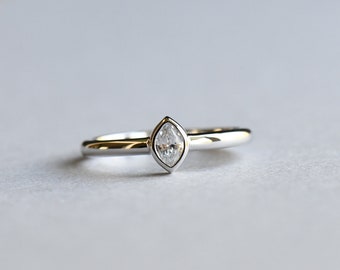 925 Sterling Silver Ring, Oval Ring, Dainty Ring, Marquise Ring, Rose and Choc, Roseandchoc Ring, Solitaire Ring 106