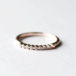 Rose Gold Plated Bezel Ring, Engagement Ring, 925 Sterling Silver, Minimalist Ring, Dainty Ring, Rose Gold Ring, Rose and Choc image 5