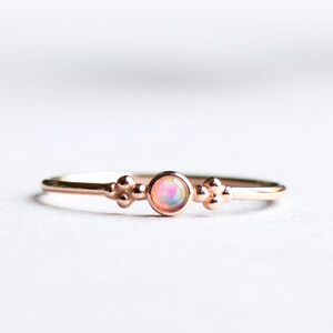 Rose Gold Vermeil Ring, Opal Ring, Minimalist Ring, Round Ring, Dainty Ring, 925 Sterling Silver Ring image 2