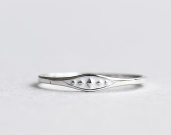 White Enamel Signet, Stacking Ring, Marquise Ring, 925 Sterling Silver Ring, Enamel Ring, Boho Ring, Minimalist Ring G3