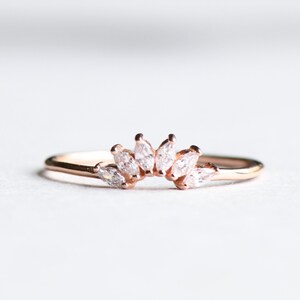 Rose Gold Vermeil Ring, Marquise Ring, Ring Enhancer, Ring Wrap, Minimalist Ring, Tiara Ring, Dainty Ring, Petal Ring, Rose Gold Flower Ring image 3