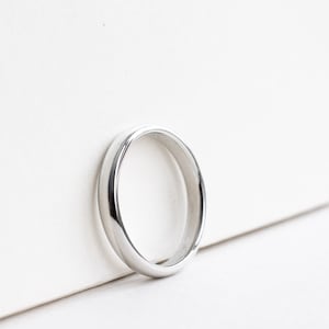 3mm Platinum Wedding Band, Classic Wedding Band, Half Round Band