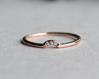 Rose Gold Vermeil Ring, Rose and Choc, Dainty Ring, Rose Gold Ring, Ring Enhancer, Midi Ring, Chic Ring