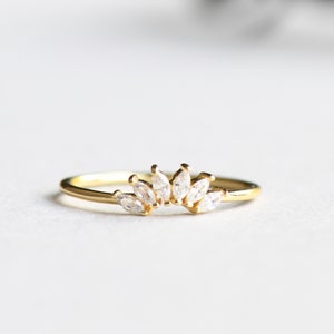 Gold Vermeil Ring, Marquise Ring, Ring Schmuck, Ring Wraps, Minimalist Ring, Tiara Ring, zierlicher Ring, 925 Sterling Silber Ring