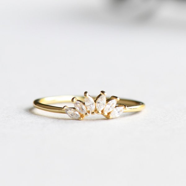 Gold Vermeil Ring, Marquise Ring, Ring Enhancer, Ring Wraps, Minimalist Ring, Tiara Ring, Dainty Ring, 925 Sterling Silver Ring