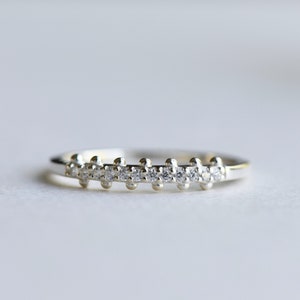 Sterling Silver Half Eternity Ring, Engagement Ring, Anniversary Gift, Stacker Ring, Rose and Choc Ring