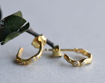 Hoop Earrings, Open Hoops, Twig Hoops, Rose Gold Earrings, Rose and Choc Earrings, Gifts