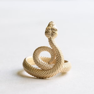 14k Solid Gold Snake Band, Snake Ring, Rose and Choc Ring, Serpent Ring, Spiral Snake Ring