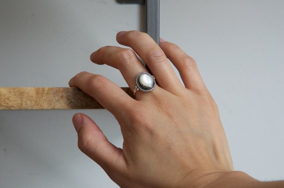 NOVICA Artisan Handmade Cultured Freshwater Pearl Cocktail Ring - .925 Sterling Silver Indian Bollywood Style With Multi-Stone Design - View #10