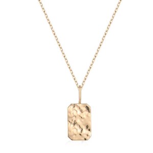14k Petite Hammered Necklace, Dainty Necklace, Dainty Pendant Necklace