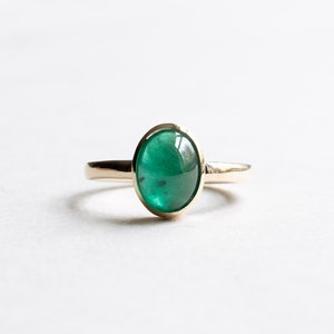 14k Oval Emerald Ring, 2.73 Carat Emerald Ring, Engagement Ring, Emerald Ring, Natural Emerald image 5