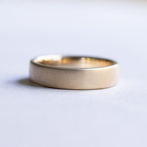Ready to Ship 14k Gold 5mm Wedding Band, Matte Wedding Band, Flat Wedding Band