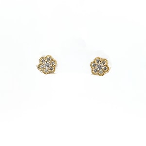 14K Diamond Stud Earrings, Diamond Earrings