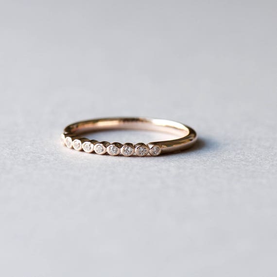Rose Gold Plated Bezel Ring, Engagement Ring, 925 Sterling Silver, Minimalist Ring, Dainty Ring, Rose Gold Ring, Rose and Choc Size 5