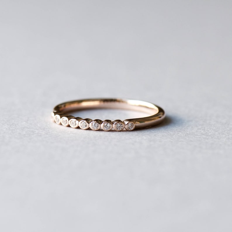 Rose Gold Plated Bezel Ring, Engagement Ring, 925 Sterling Silver, Minimalist Ring, Dainty Ring, Rose Gold Ring, Rose and Choc image 1