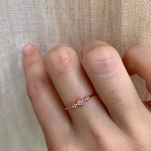 Rose Gold Vermeil Ring, Opal Ring, Minimalist Ring, Round Ring, Dainty Ring, 925 Sterling Silver Ring image 7