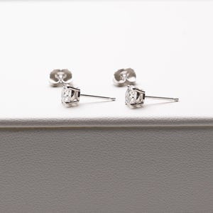 14K White Gold Lab Diamond Stud Earrings, Diamond Earrings, Rose and Choc Jewelry