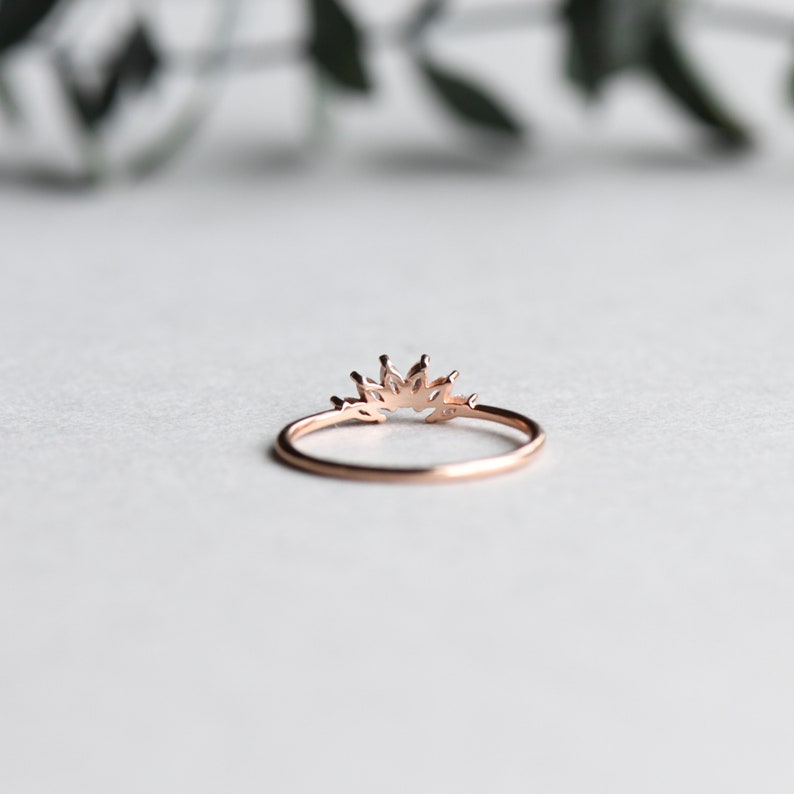Rose Gold Vermeil Ring, Marquise Ring, Ring Enhancer, Ring Wrap, Minimalist Ring, Tiara Ring, Dainty Ring, Petal Ring, Rose Gold Flower Ring image 5