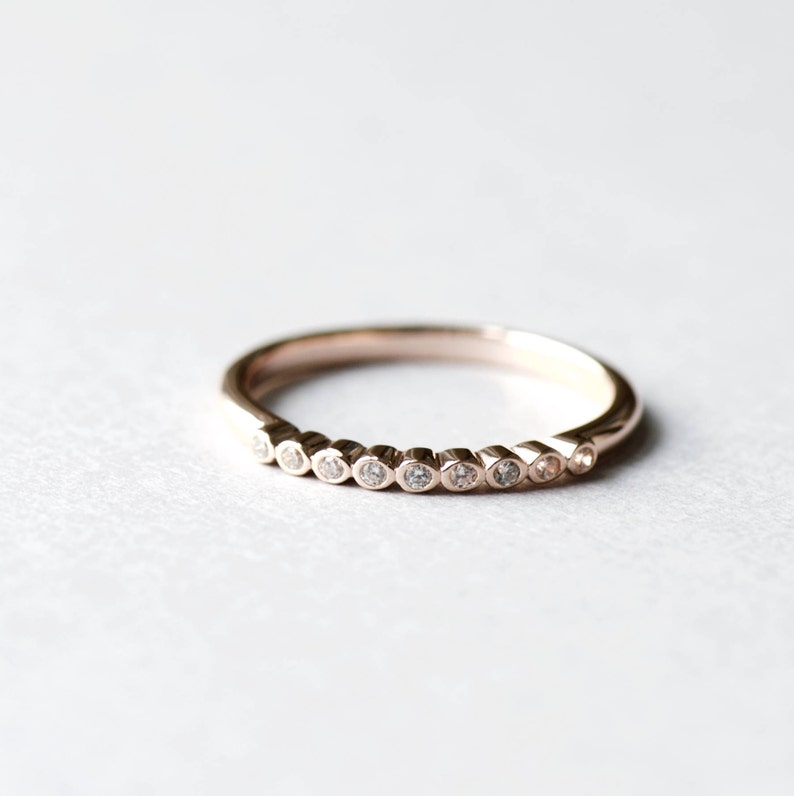 Rose Gold Plated Bezel Ring, Engagement Ring, 925 Sterling Silver, Minimalist Ring, Dainty Ring, Rose Gold Ring, Rose and Choc image 5