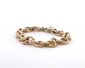 14K Link Bracelet, Stacking Bracelet, 15.54g Gold Bracelet, Chunky Bracelet