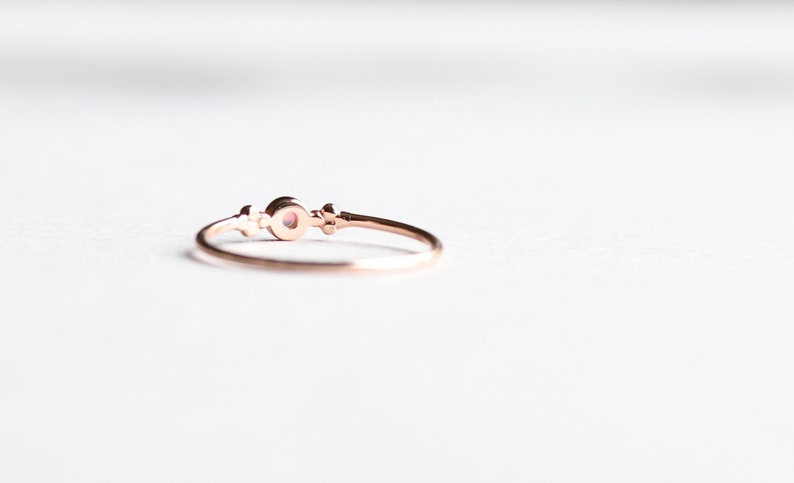 Rose Gold Vermeil Ring, Opal Ring, Minimalist Ring, Round Ring, Dainty Ring, 925 Sterling Silver Ring image 4