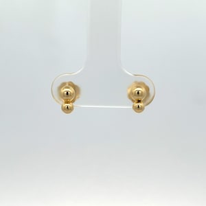 14K Gold Double Ball Stud Earrings, Rose and Choc, Ball Studs, Gold Studs