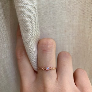 Rose Gold Vermeil Ring, Opal Ring, Minimalist Ring, Round Ring, Dainty Ring, 925 Sterling Silver Ring image 5