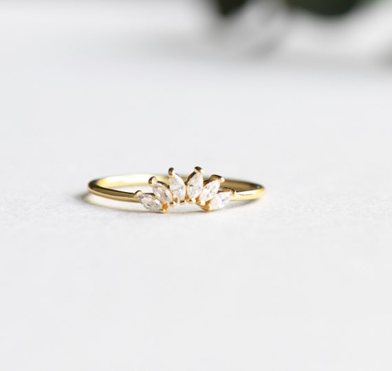 Gold Vermeil Ring, Marquise Ring, Ring Enhancer, Ring Wraps, Minimalist Ring, Tiara Ring, Dainty Ring, 925 Sterling Silver Ring