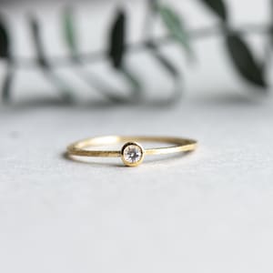 Solitaire Bezel Dainty Ring, Sanded Ring, Minimalist Ring, Simple Jewelry, 925 Sterling Silver Ring,