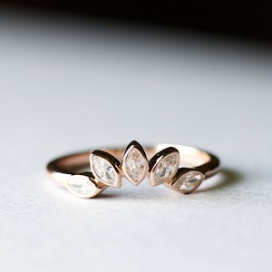 Gold Ring Guard, Ring Wraps, Ring Enhancer, Leaf Ring, Tiara Ring, Oval Ring, 925 Sterling Silver, Rose and Choc image 1