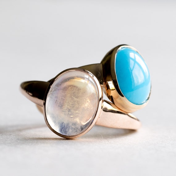 Turquoise Cabochon Dress Ring – Size P | Beaton and Shott