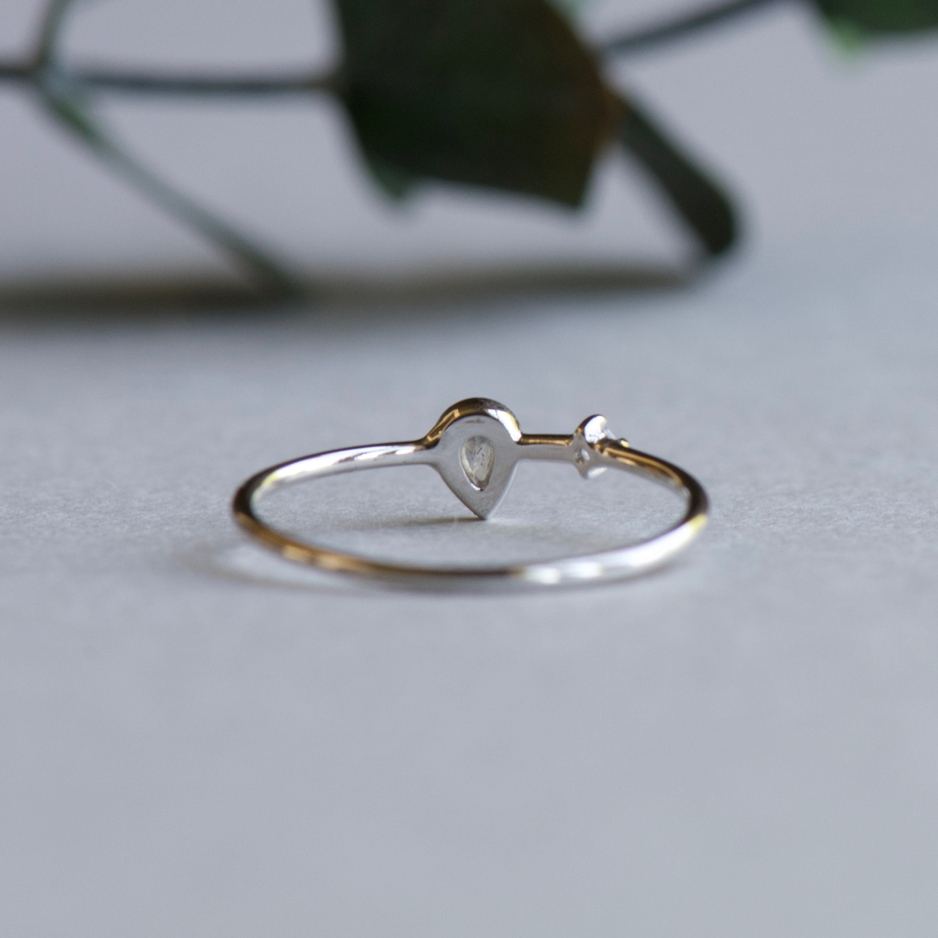 Silver Labradorite Ring Minimalist Ring Teardrop Ring - Etsy