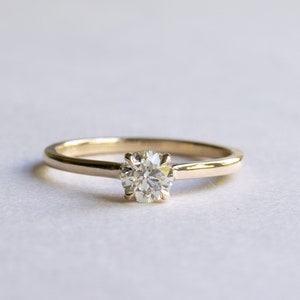 14K Gold 0.5 CT Diamond Solitaire Ring, Diamond Engagement Ring, Round Diamond Engagement Ring