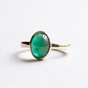 14k Oval Emerald Ring, 2.73 Carat Emerald Ring, Engagement Ring, Emerald Ring, Natural Emerald image 1