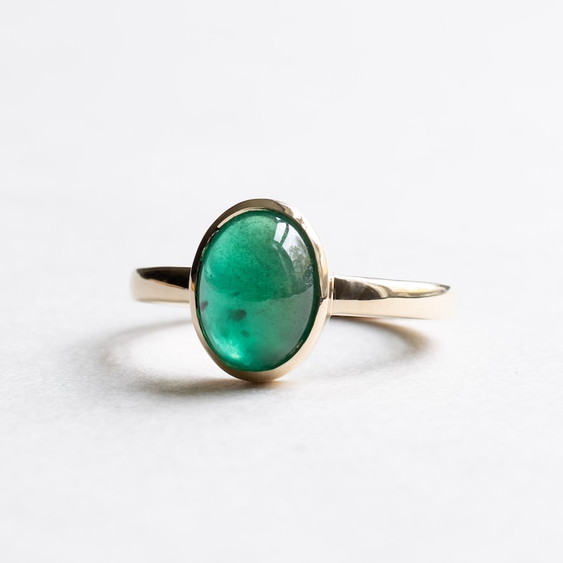 14k Oval Emerald Ring, 2.73 Carat Emerald Ring, Engagement Ring, Emerald Ring, Natural Emerald image 1