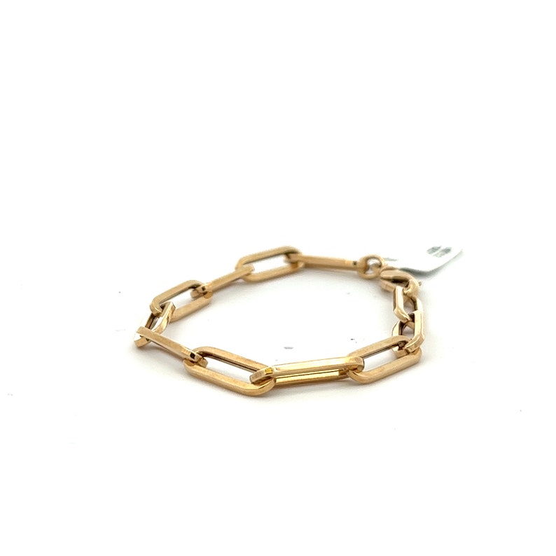 14K Paperclip Bracelet, Gold Paperclip Bracelet, Link Bracelet, Stacking Bracelet image 7